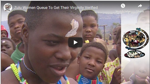 Zulu women wait in line for virginity test